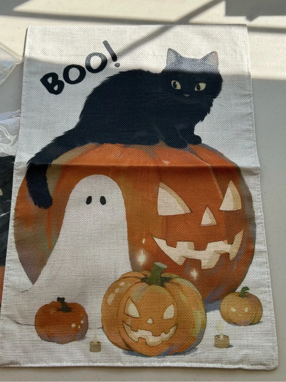 Halloween Burlap Garden Flag Holiday Decorations 2 Pack Two Sided